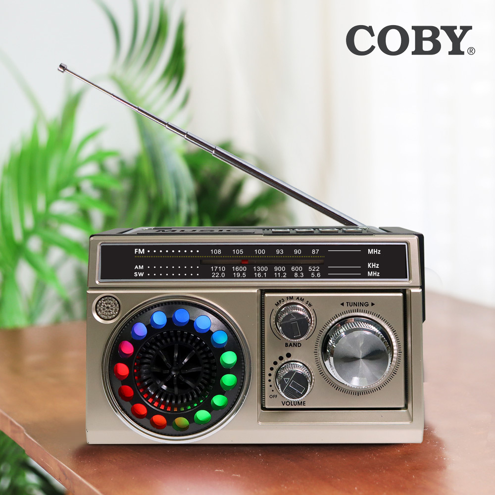 코비 COBY 디스코 라디오 블루투스 스피커 RGB라이팅 LED손전등 FM AM SW USB TF카드 CRF30B 이미지 6