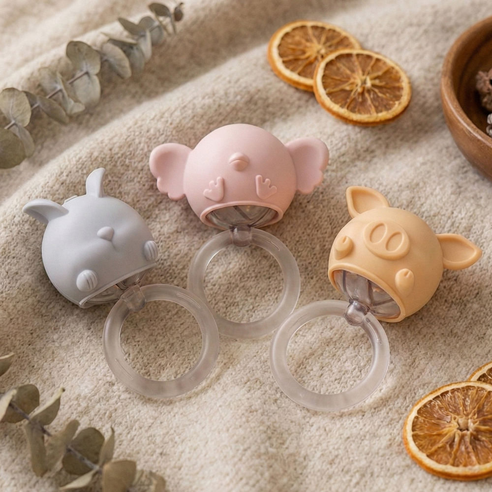 꼬꼬노리 쿠비 딸랑이 치발기 국산 열탕소독 실리콘 오감발달 신생아 장난감 아기 백일 선물