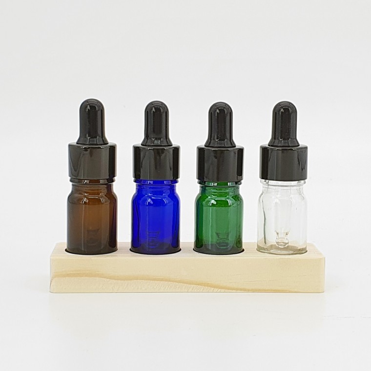 갈색 유리 공병 검정 금속캡 스포이드 아로마 오일 화장품 5ml - 메인 이미지