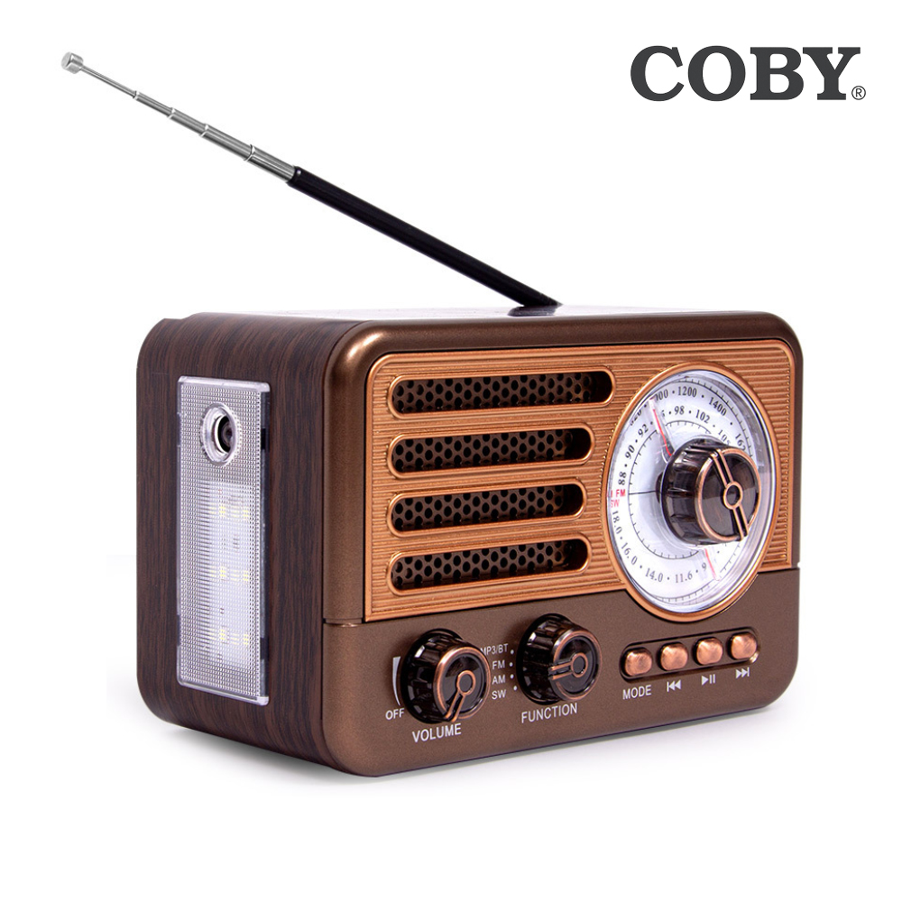 코비 COBY 레트로 클래식 블루투스 라디오 스피커 FM AM SW USB TF카드 LED CRF-20B - 상세 이미지 5