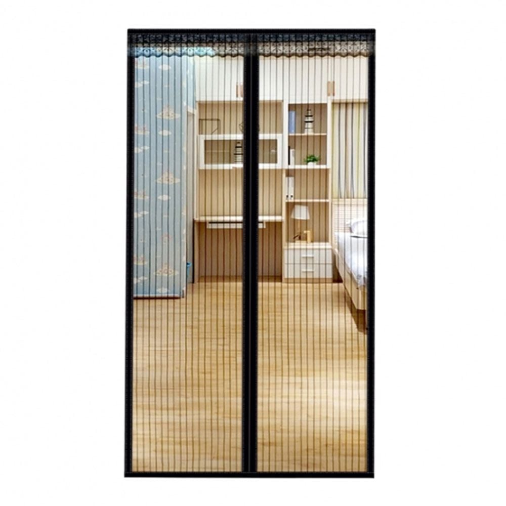 스트라이프 블랙 현관문 방문 자석 모기장 100X210cm - 메인 이미지