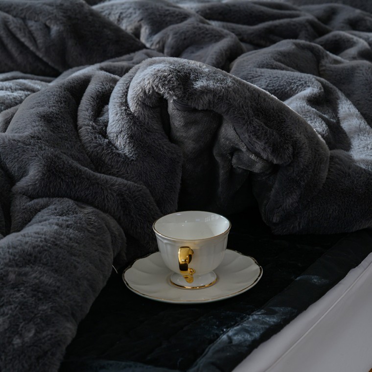 잘자요 밍크 극세사 차렵이불 차콜 - 메인 이미지