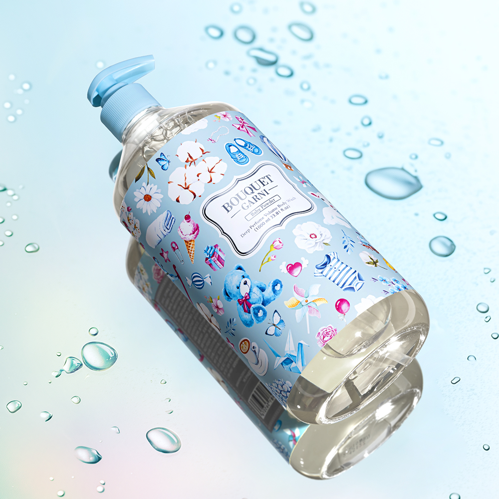 [1개] 부케가르니 딥 퍼퓸 볼륨 바디워시 1,000ml 베이비파우더 향 이미지 3