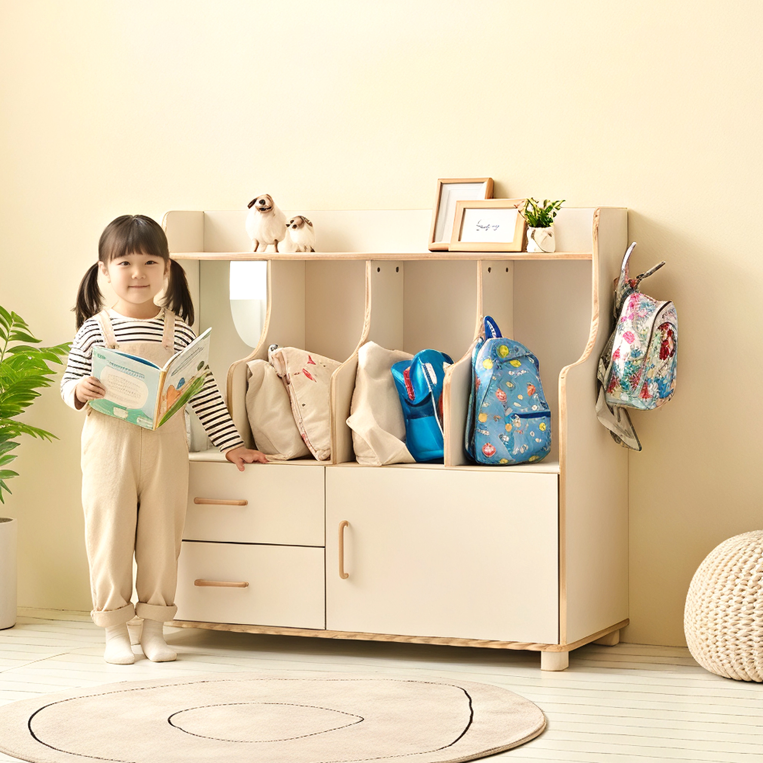 초등 화장대 가방걸이 초등학생 화장대 원목 손잡이 600