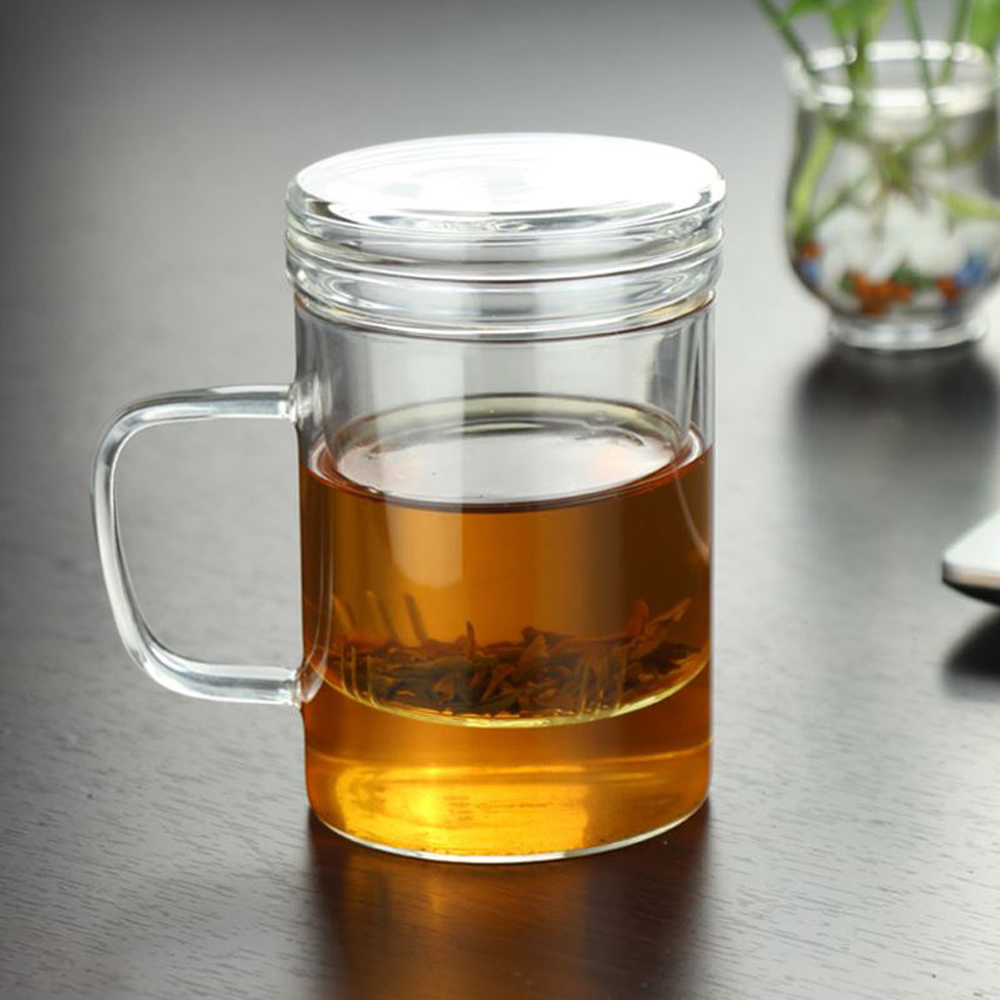 티로하 루나 내열 유리 티머그 녹차잔 (400 ml) 차우림티 머그컵 찻잔 유리티 - 메인 이미지