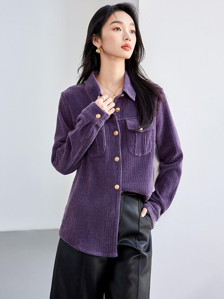 골덴 남방 빅사이즈 캐쥬얼 셔츠 데일리룩 코듀로이 가을 빈티지 - 상세 이미지 2