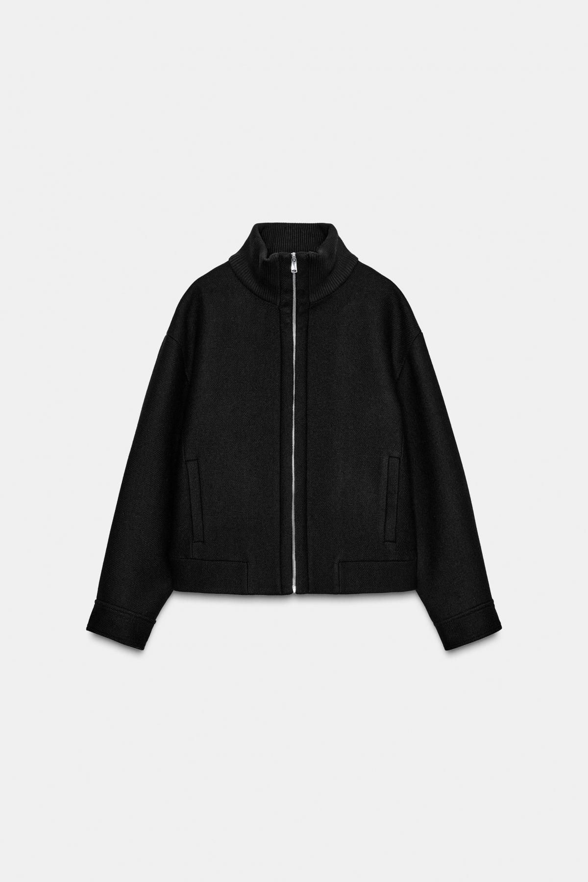 자라 울 혼방 하이넥 숏 코트 블랙 2167/107 BLACK - 상품 이미지