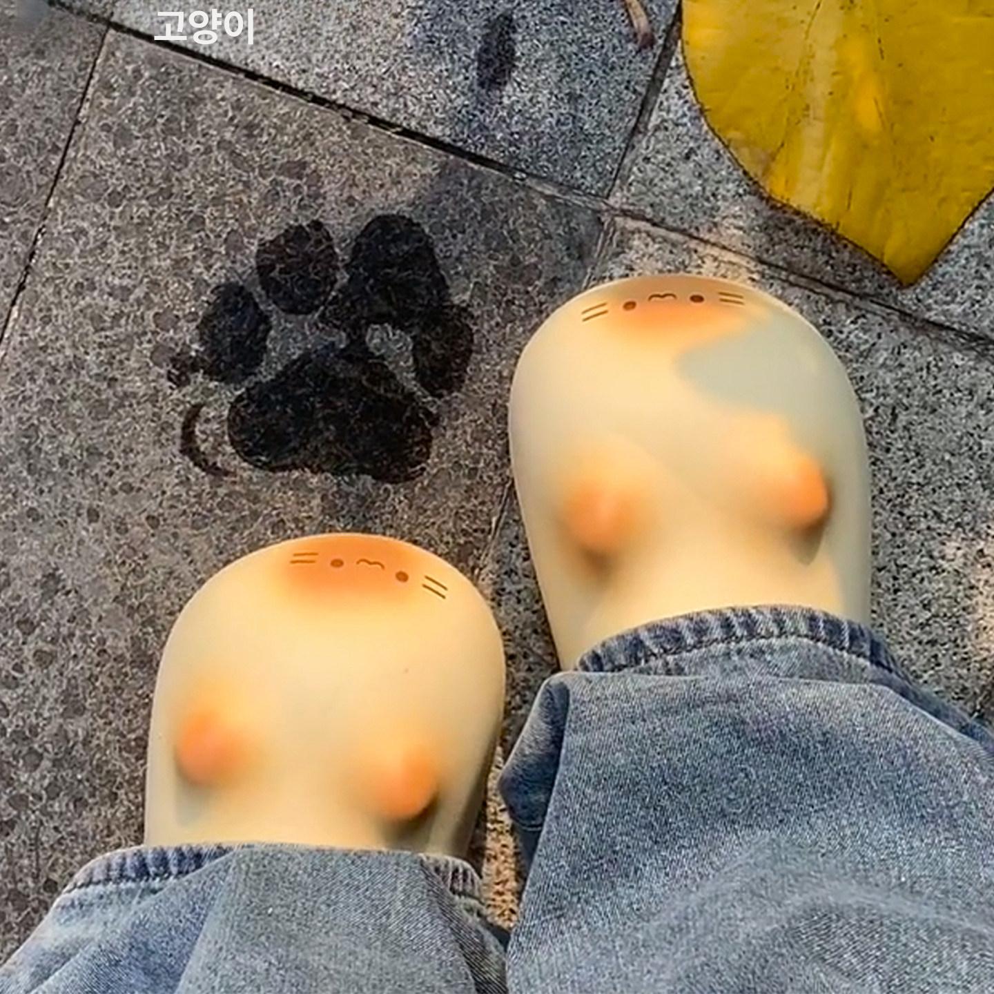 고양이 발자국 겨울 신발 퍼 - 상세 이미지 4