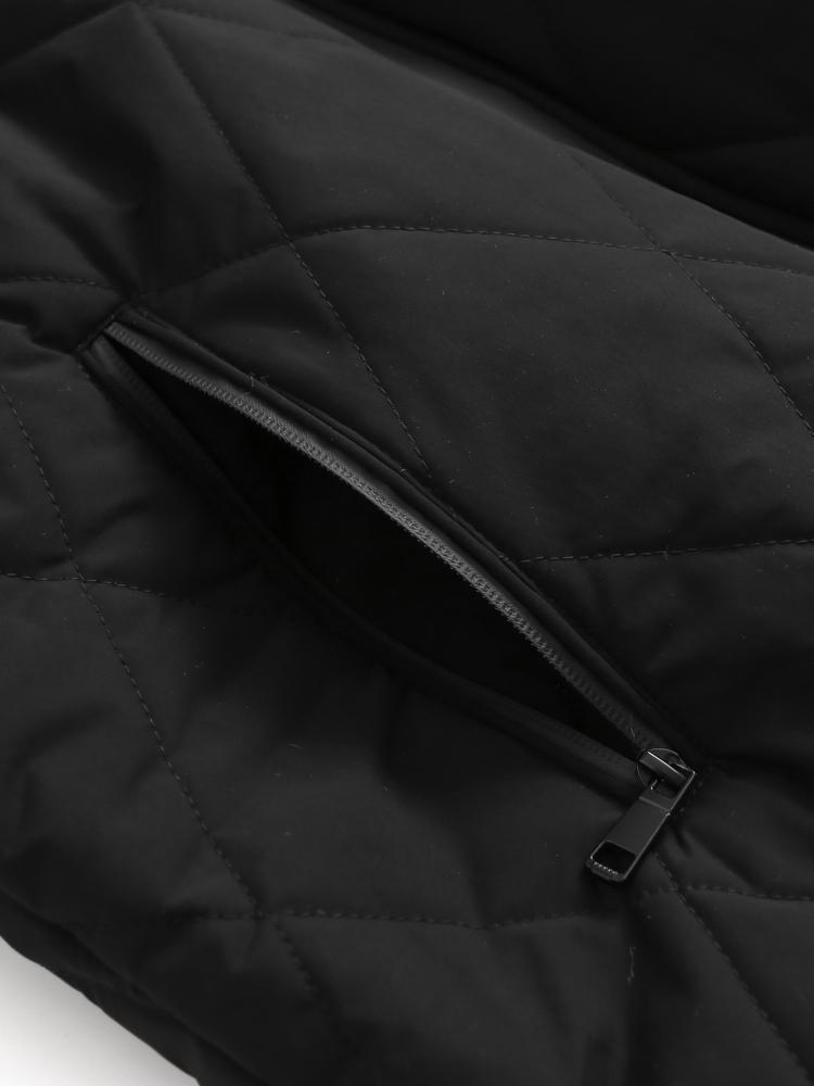 후드 깔깔이 롱 패딩 덕다운 깔깔이롱패딩 루즈핏 - 상세 이미지 4
