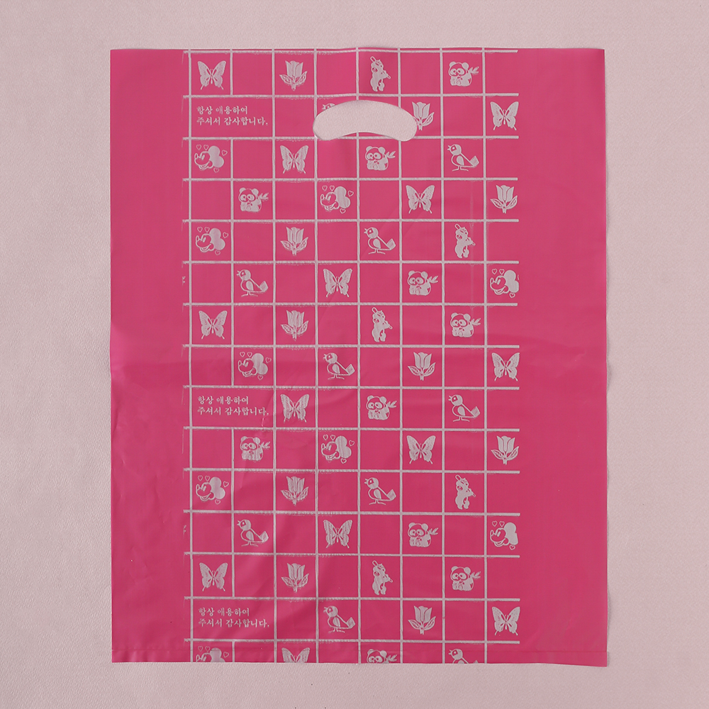 100p 양장 비닐봉투 팬시 비닐봉지( 빨강) (45x 55 cm) 쇼핑백 옷봉투 의류 - 상품 이미지