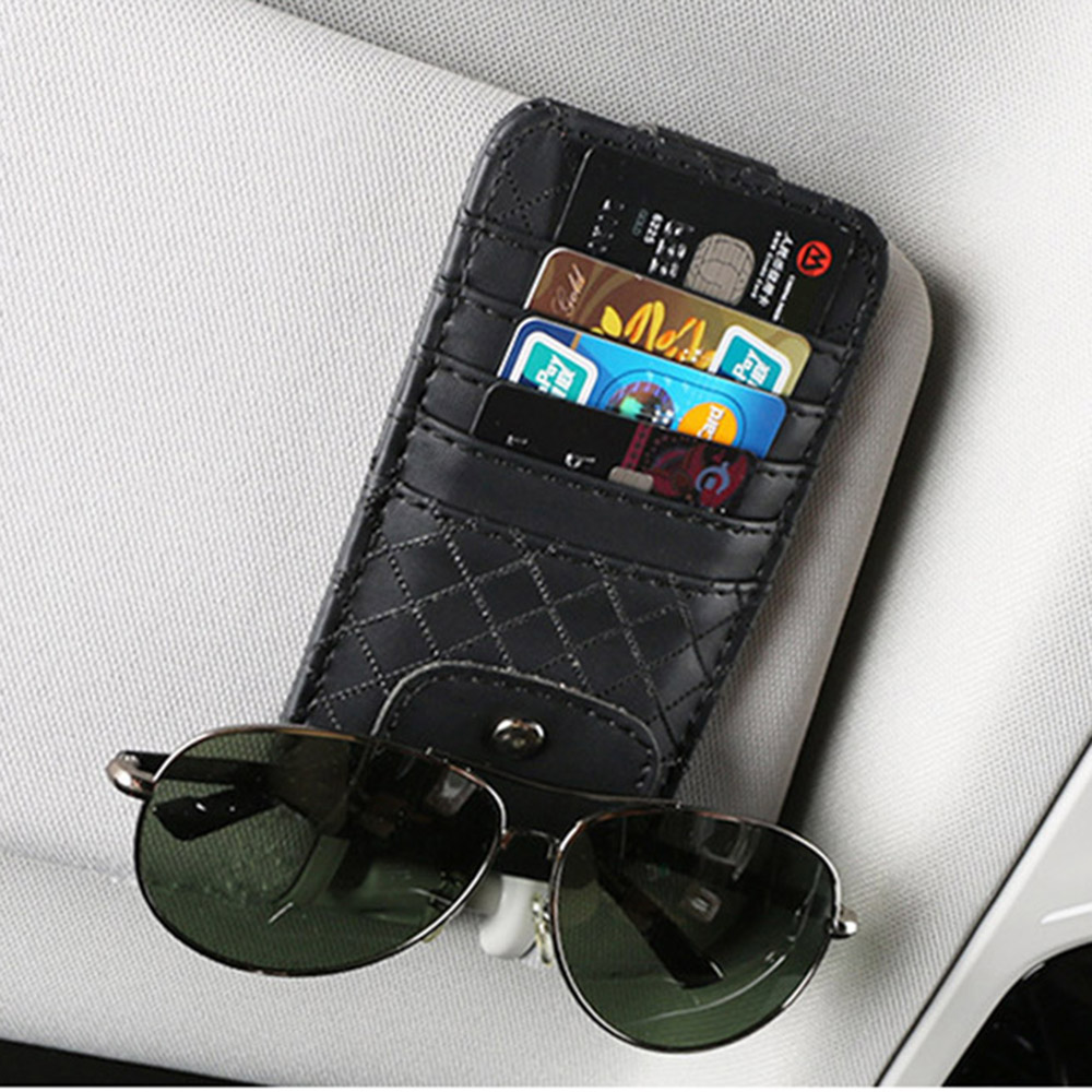 콤팩트 썬바이저 카드 포켓 수납 선글라스 홀더 블랙 DT 1258963 차량용 수납함 - 상품 이미지