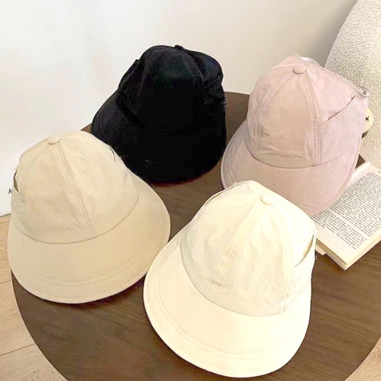준캡 성인모자 마스크걸이썬캡 돌돌이 벙거지 면모자 썬캡 가림막 여성 여자 모자 버킷햇 - 상품 이미지