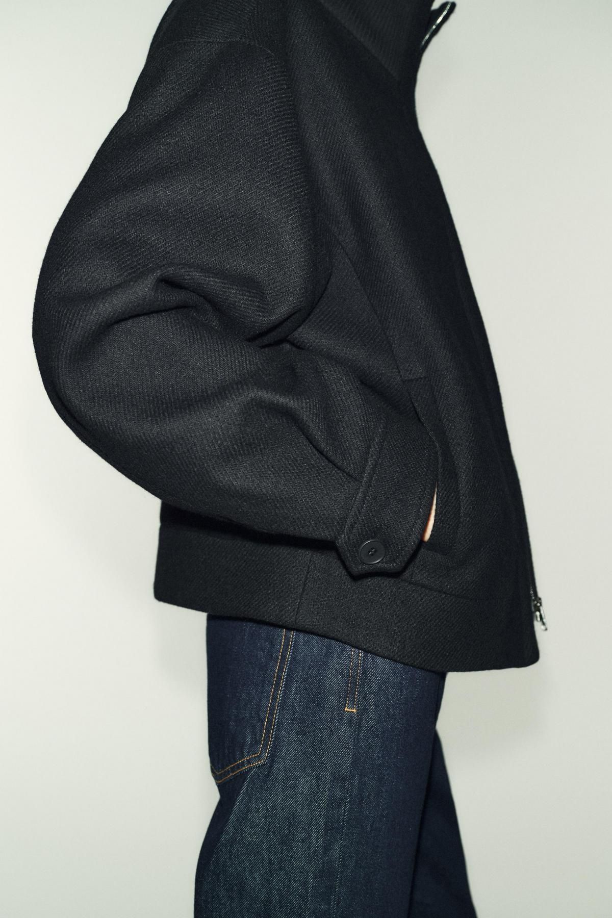 자라 울 혼방 하이넥 숏 코트 블랙 2167/107 BLACK 이미지 7