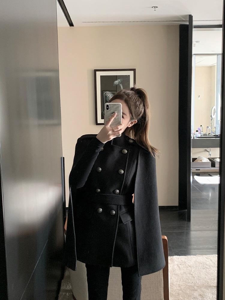 케이프코트 코트 케이프 망토 모직 울코트 자켓 - 상세 이미지 2