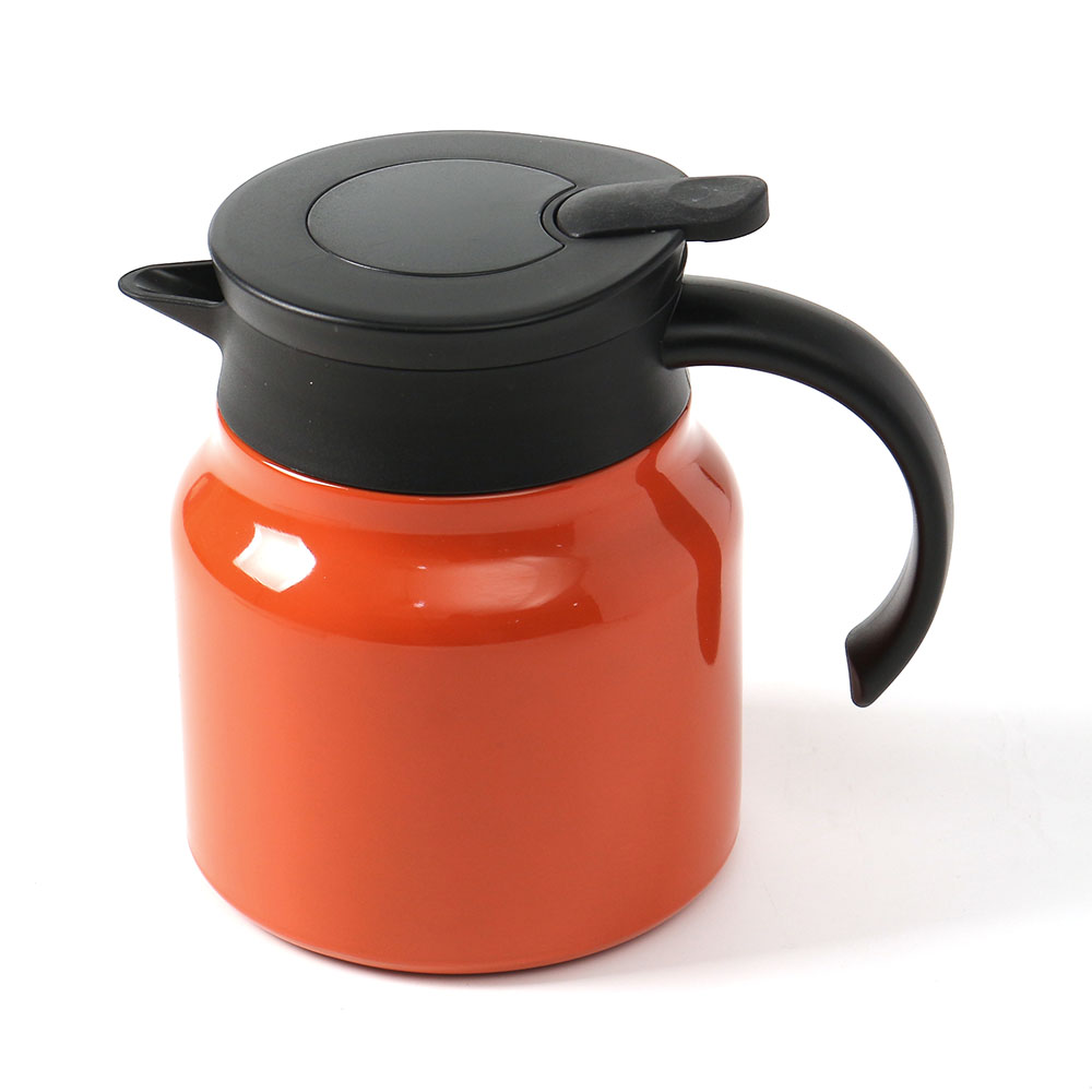 티웨어 온도 표시 보온 주전자 물주 750 ml( 오렌지) 보온보 냉주 보냉 이중진 - 상품 이미지