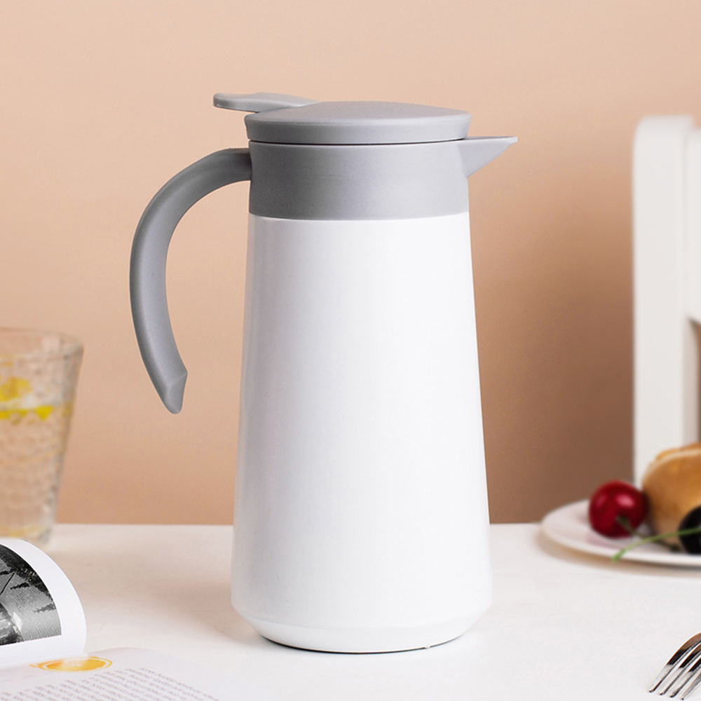 리빙오 이중 진공 보온 주전자( 750 ml) (화이트) 보냉 이중진 공보 온주 공보온 - 상품 이미지