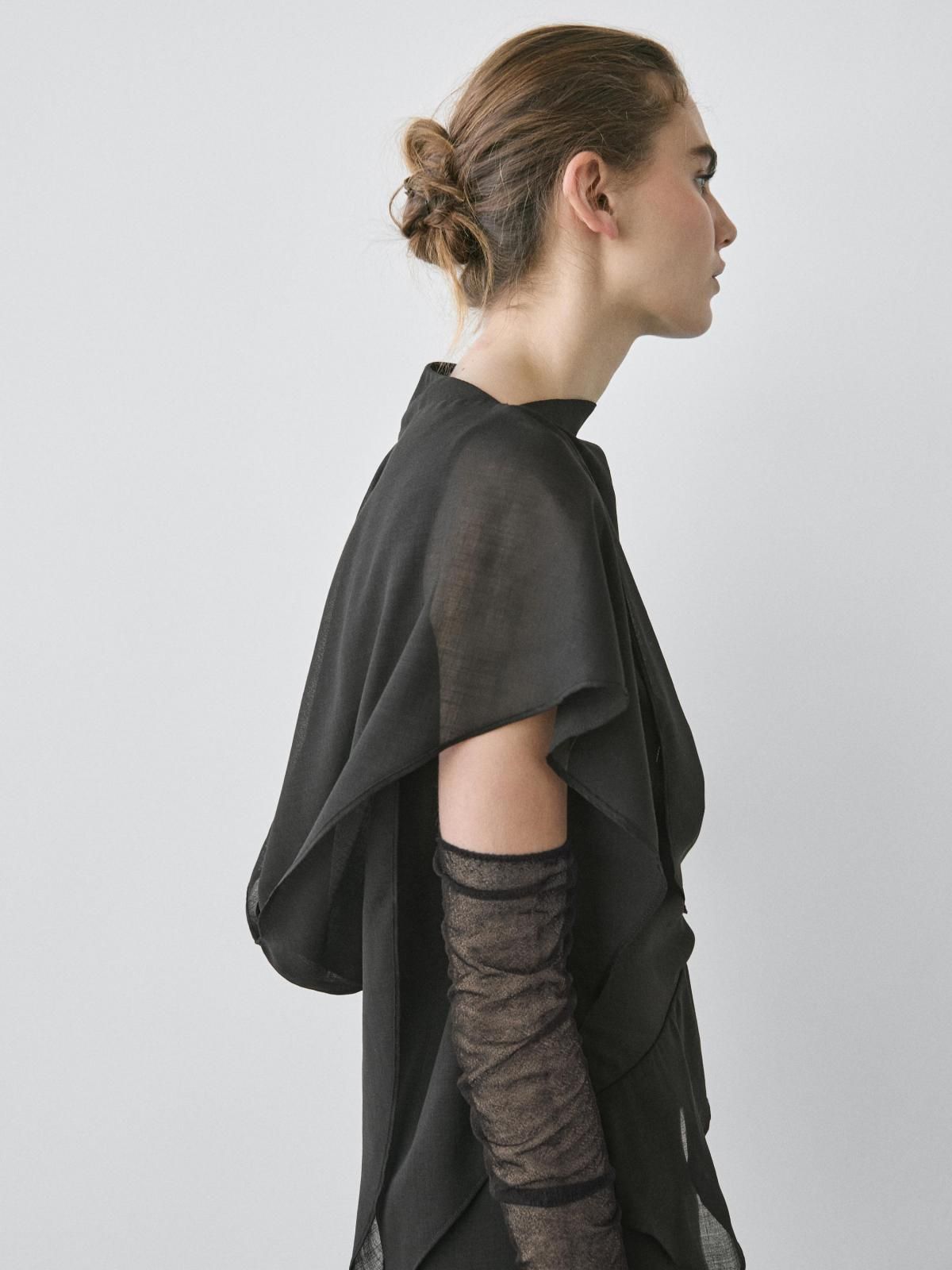 마시모두띠 울블렌드 미디 후드 원피스 9117/950 BLACK - 상세 이미지 4