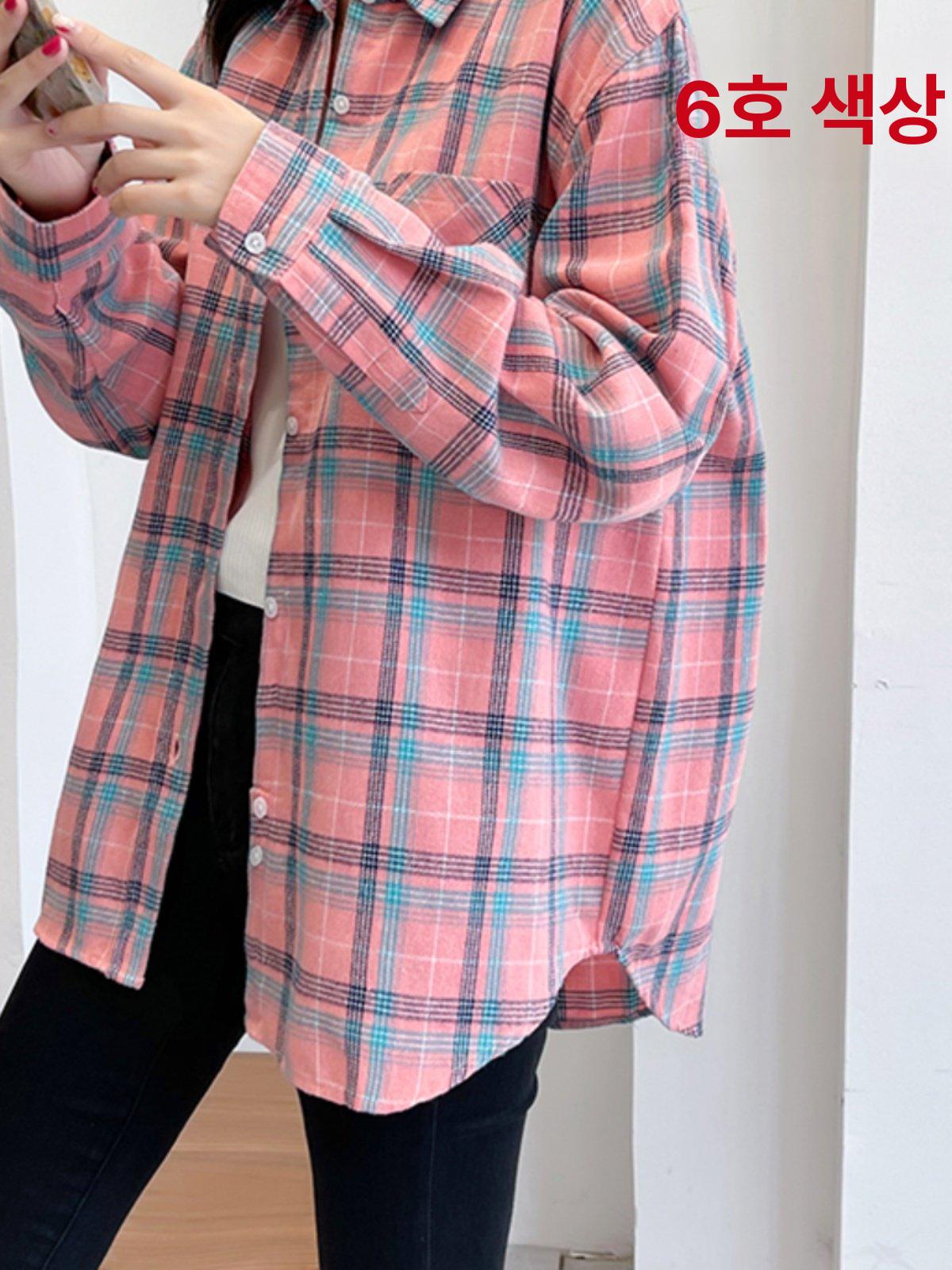 에스콰이어 정채연셔츠 체크남방 - 상세 이미지 3