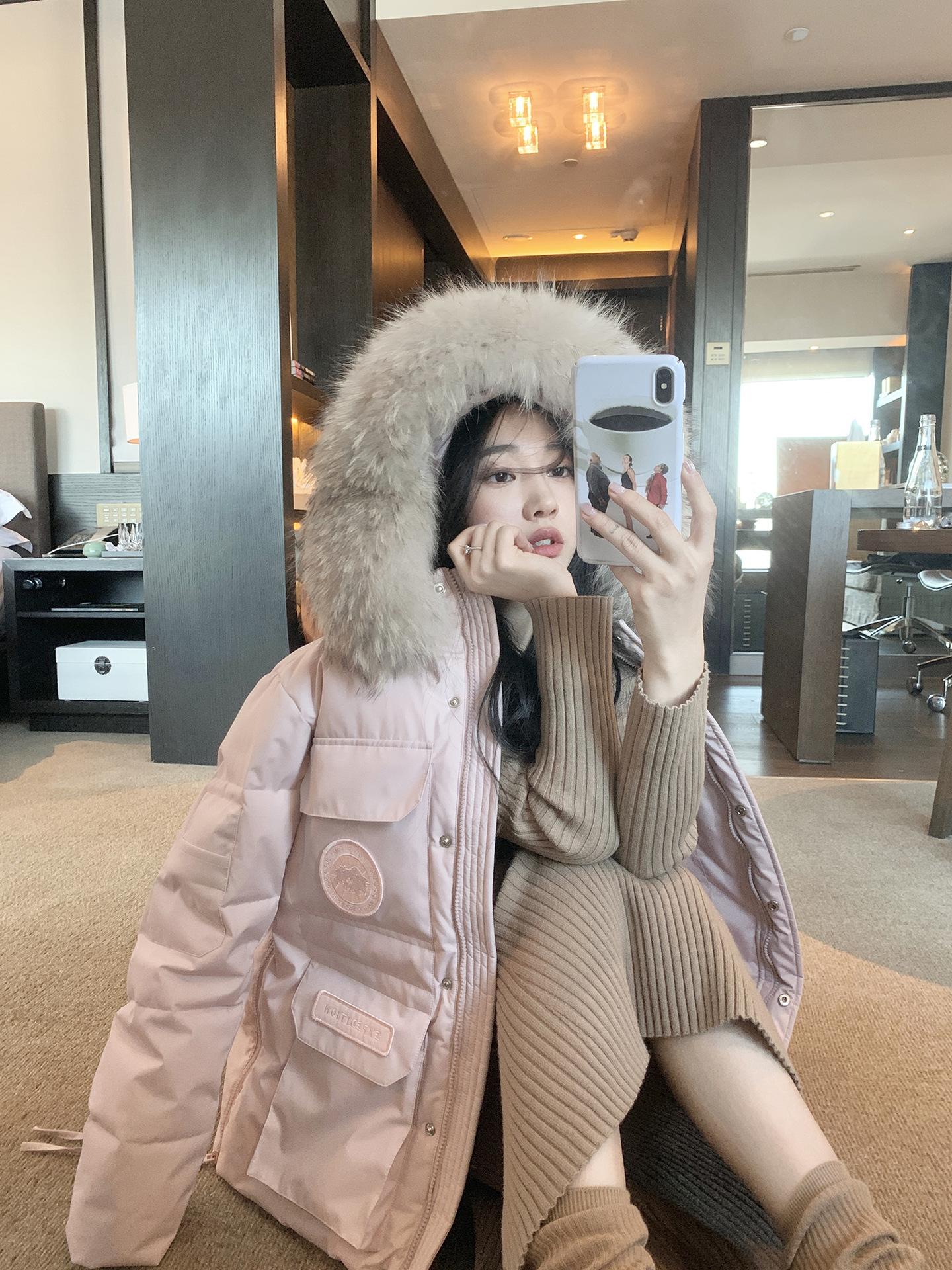 여성 겨울용 패딩 모자 털 덕다운 방한 자켓 이미지 8