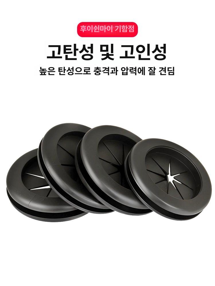 전선 검은색 데스크 전화선 고무 구멍 마감 개구부 뚜껑 보드 - 상세 이미지 4
