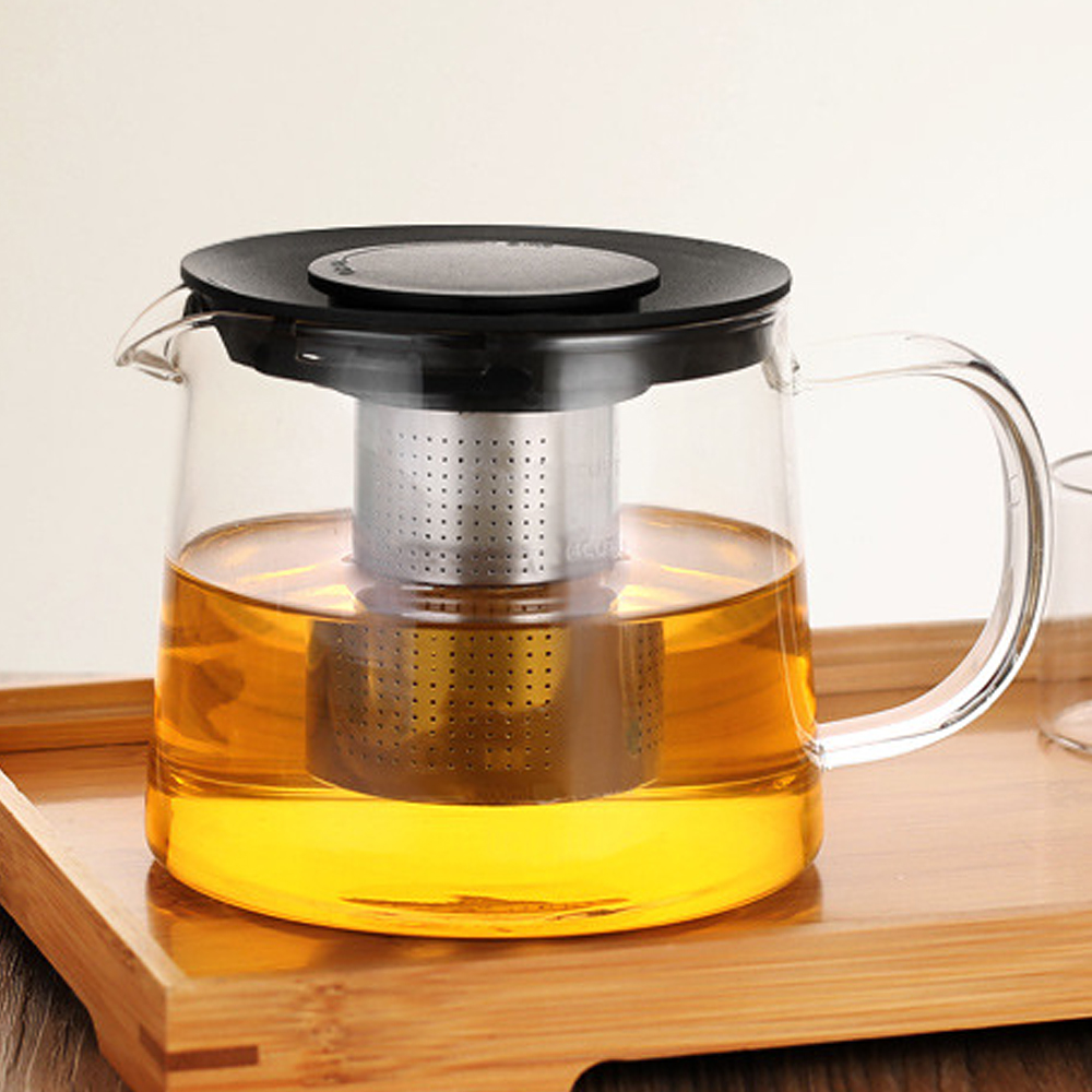 티로하 원포어 내열 유리 차포트 티포트( 600 ml) 유리차 유리티 다관 티팟 - 메인 이미지