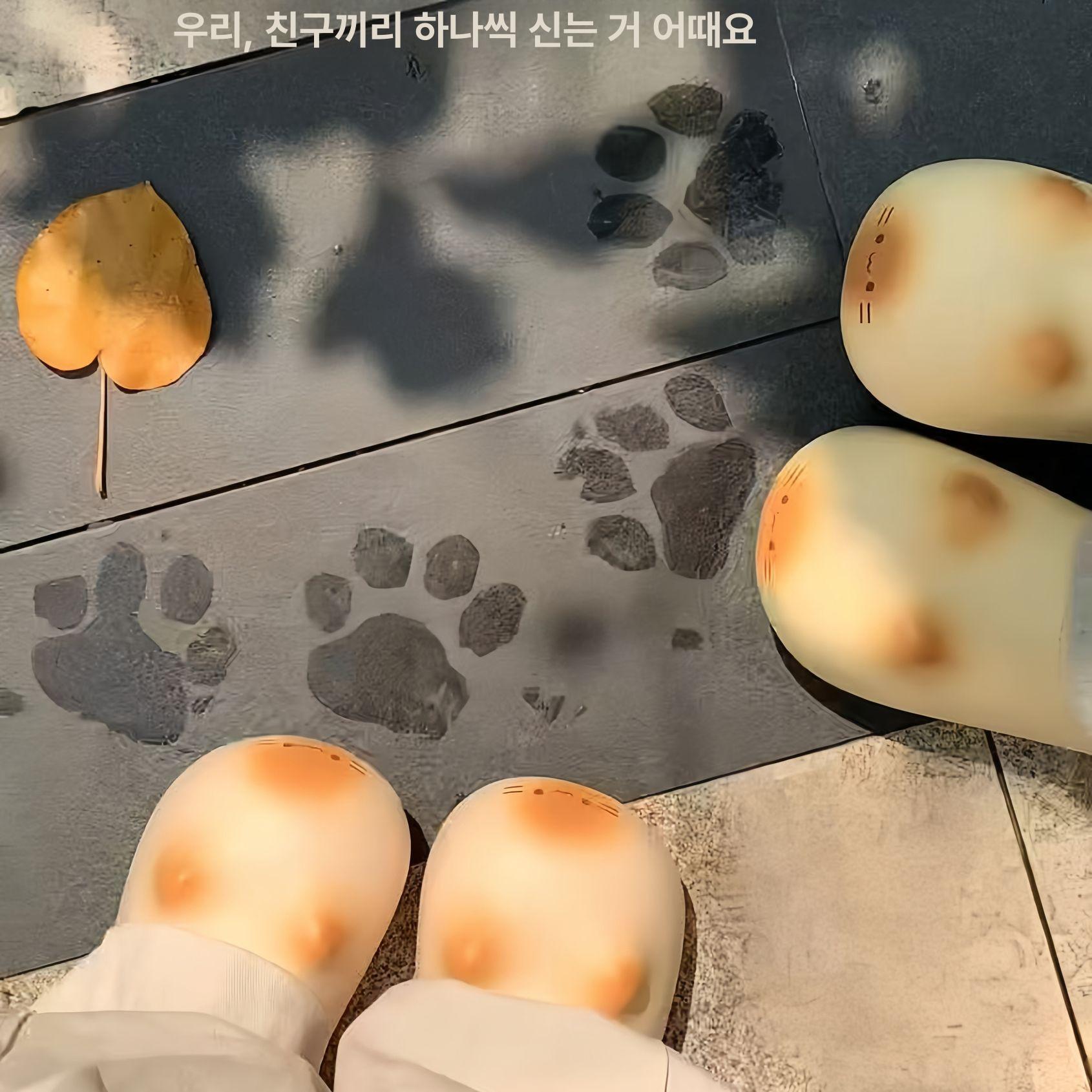 고양이 발자국 겨울 신발 퍼 - 상세 이미지 2