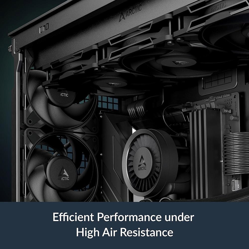 ARCTIC P14 Pro - 강력한 프리미엄 팬, 140mm PWM 400-2500RPM, 0RPM 5 PWM, 유체 다이내믹 베어링, 4핀 블랙 - 상세 이미지 3