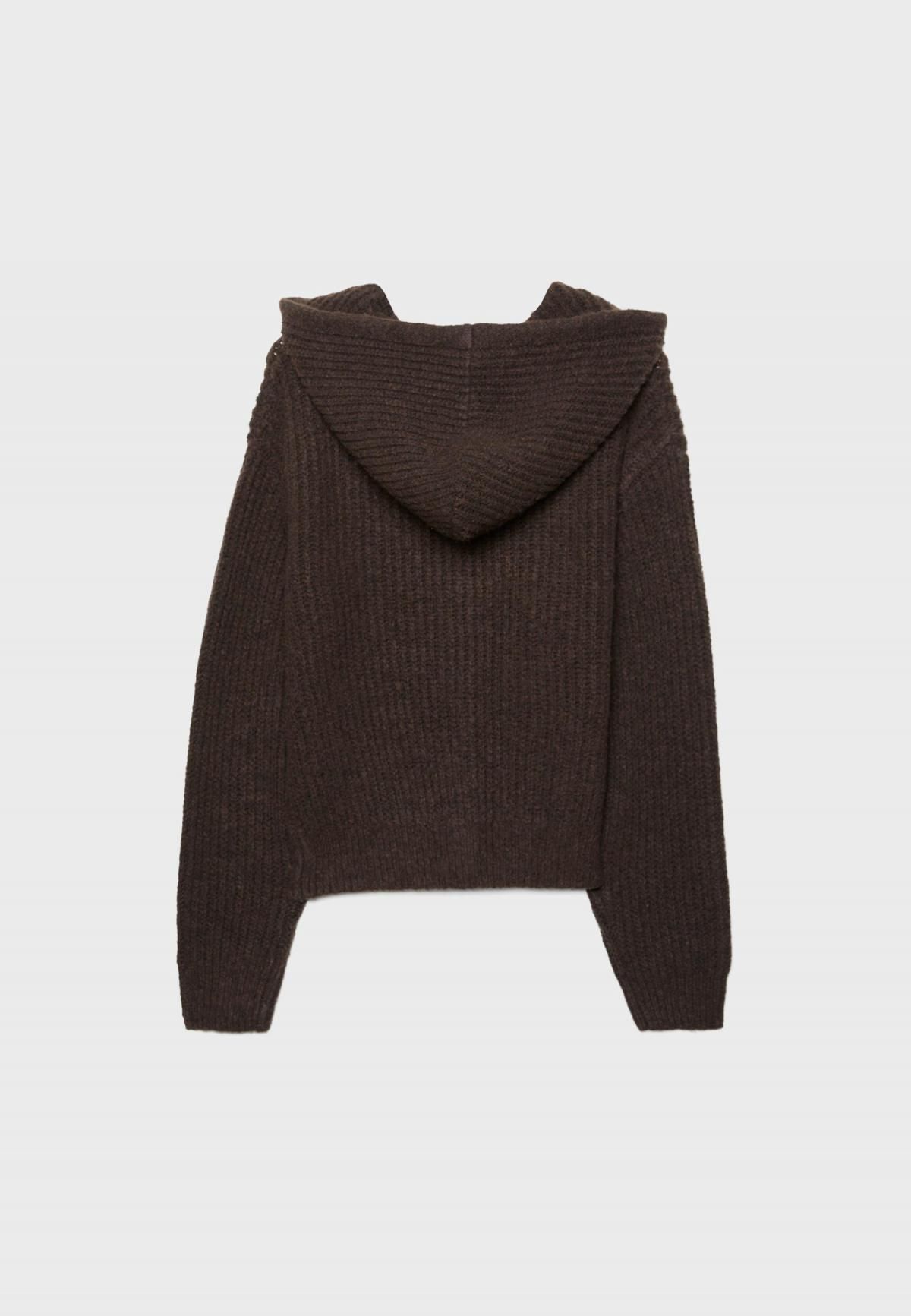 스트라디바리우스 브라운 후드 니트 버튼업 가디건 7517/640 BROWN - 상세 이미지 2