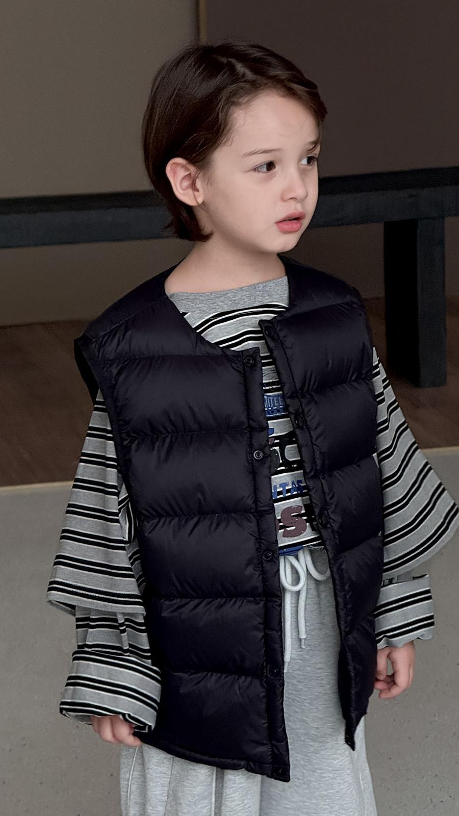 어린이 덕다운 조끼 얇은 따뜻한 스타일 이미지 7