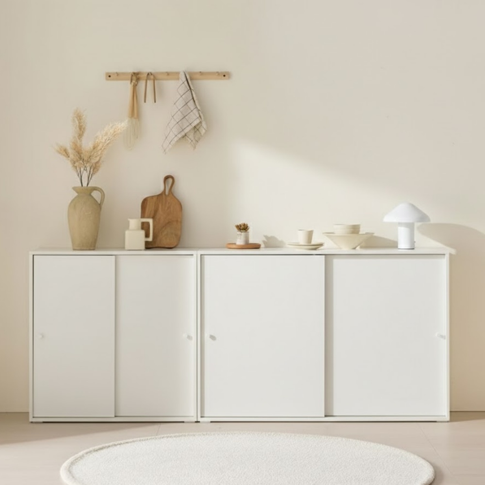 수납장 틈새 거실 모듈 원목 베란다 낮은 높은 슬라이딩 도어형 800 2단