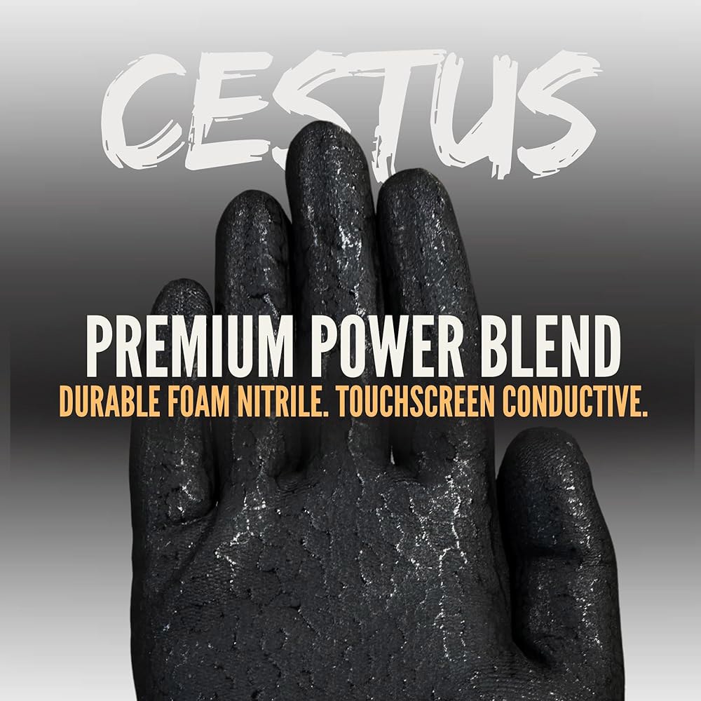 Cestus C11e, 그립, 터치스크린, ANSI A1 절단 저항성, 얇은 안전 장갑이 포함된 3쌍 폼 니트릴 코팅 작업용 장갑 Small - 상세 이미지 2
