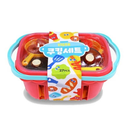 상상플레이 어린이 선물 지글지글 음식 장난감 조리 도구 세트 27pcs