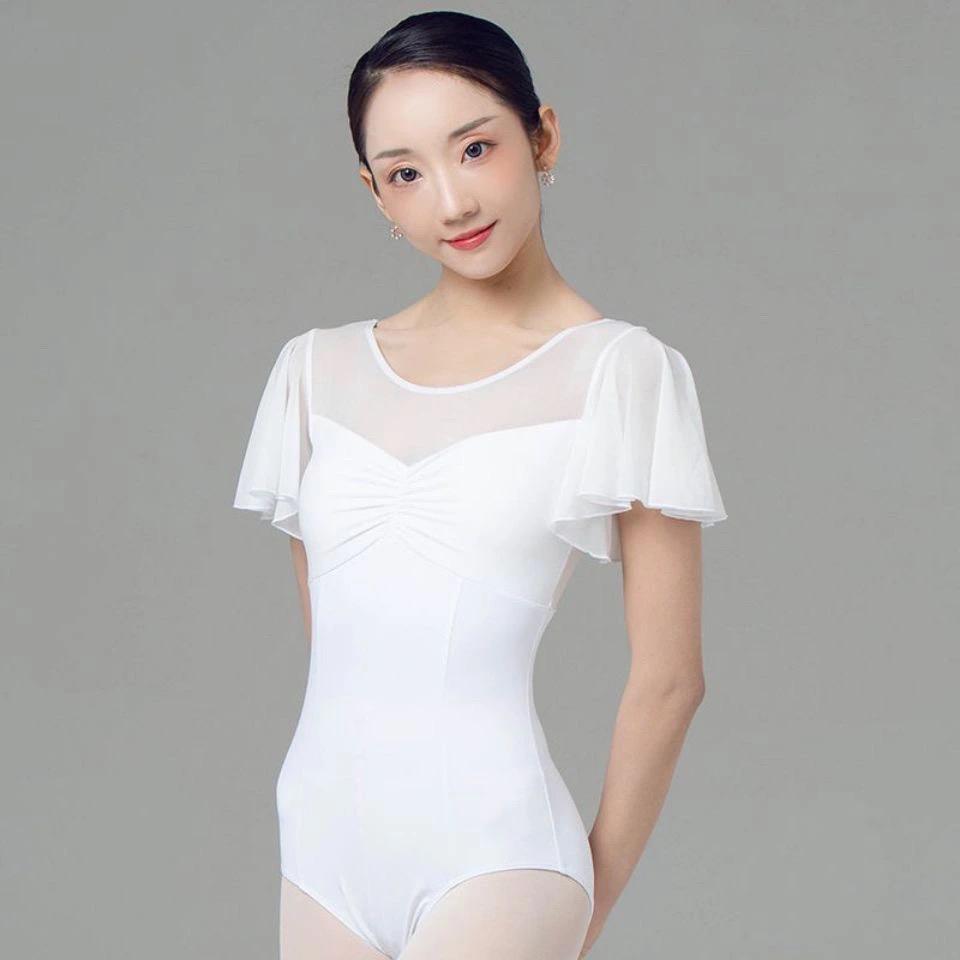 발레 반팔 원피스 체조복 성인 아동 교사용 레오타드 - 상세 이미지 4