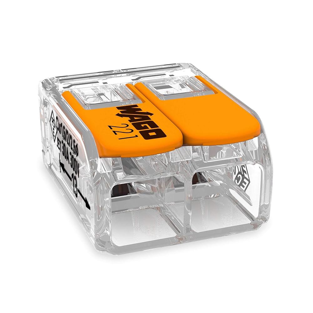 Wago 221-612 레버-너츠 10AWG 2 도체 컴팩트 와이어 커넥터 10 PK Pack of 50 - 상품 이미지
