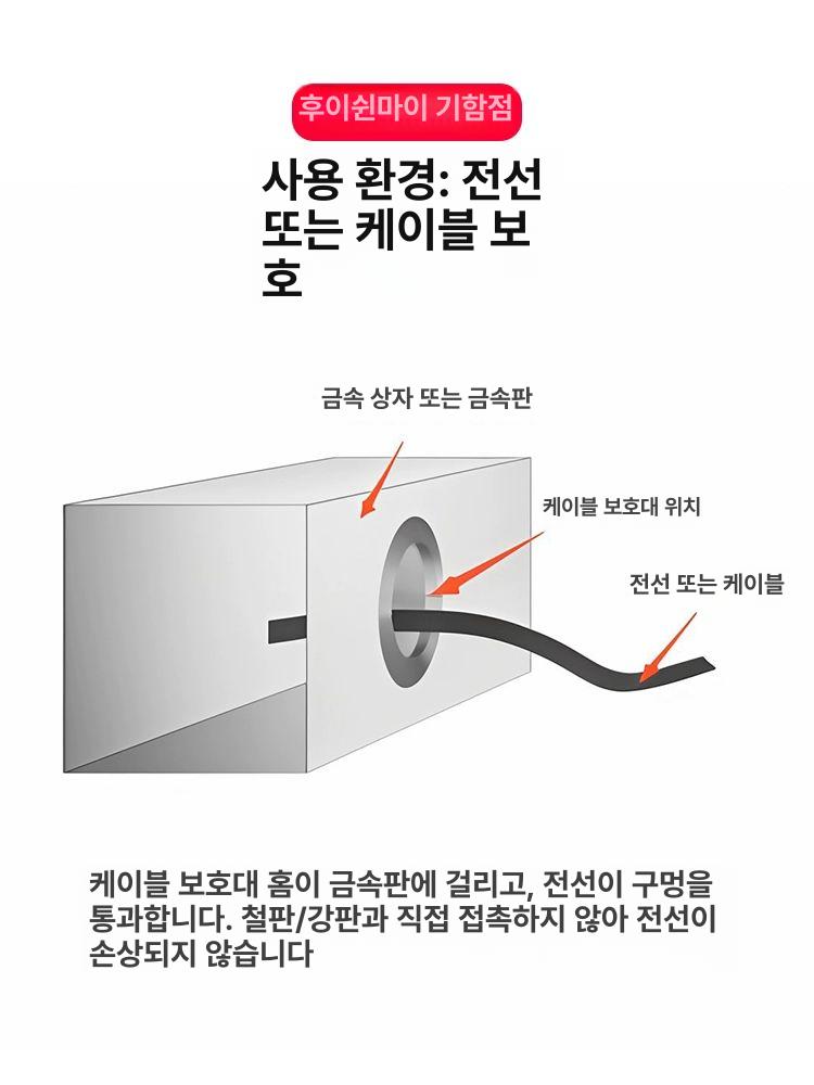 전선 검은색 데스크 전화선 고무 구멍 마감 개구부 뚜껑 보드 - 상세 이미지 5