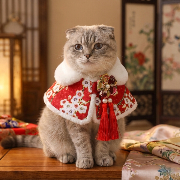 고양이 케이프 설날 선물 추석 선물 따뜻한 고양이 용품 계절별 반려동물 케이프