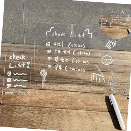 C화이트펜 투명 아크릴 메모 보드 마카 팬 7030C