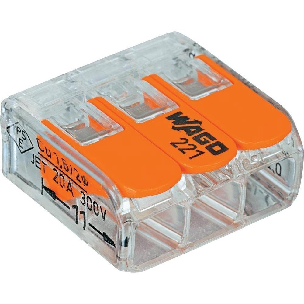 Wago 221-413 레버-너츠 3 도체 콤팩트 커넥터 10 PK pack of 500 - 상품 이미지