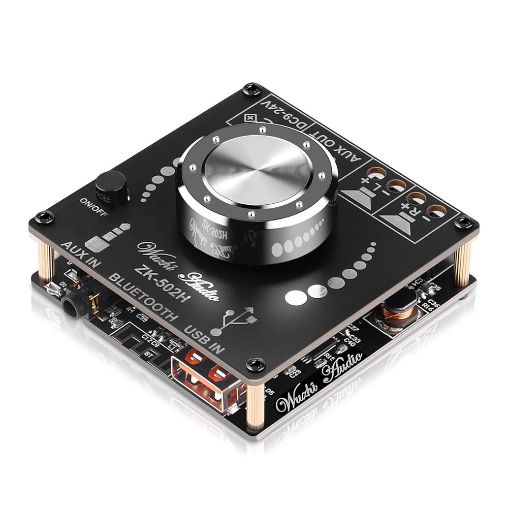 MakerHawk Blue Tooth 앰프 보드 HiFi 스테레오 2.0 2X50W 오디오 모듈 TPA3116D2 디지털 파워 블루 투스 5.0 듀얼 채널 AMP AUX/USB/플 - 상품 이미지