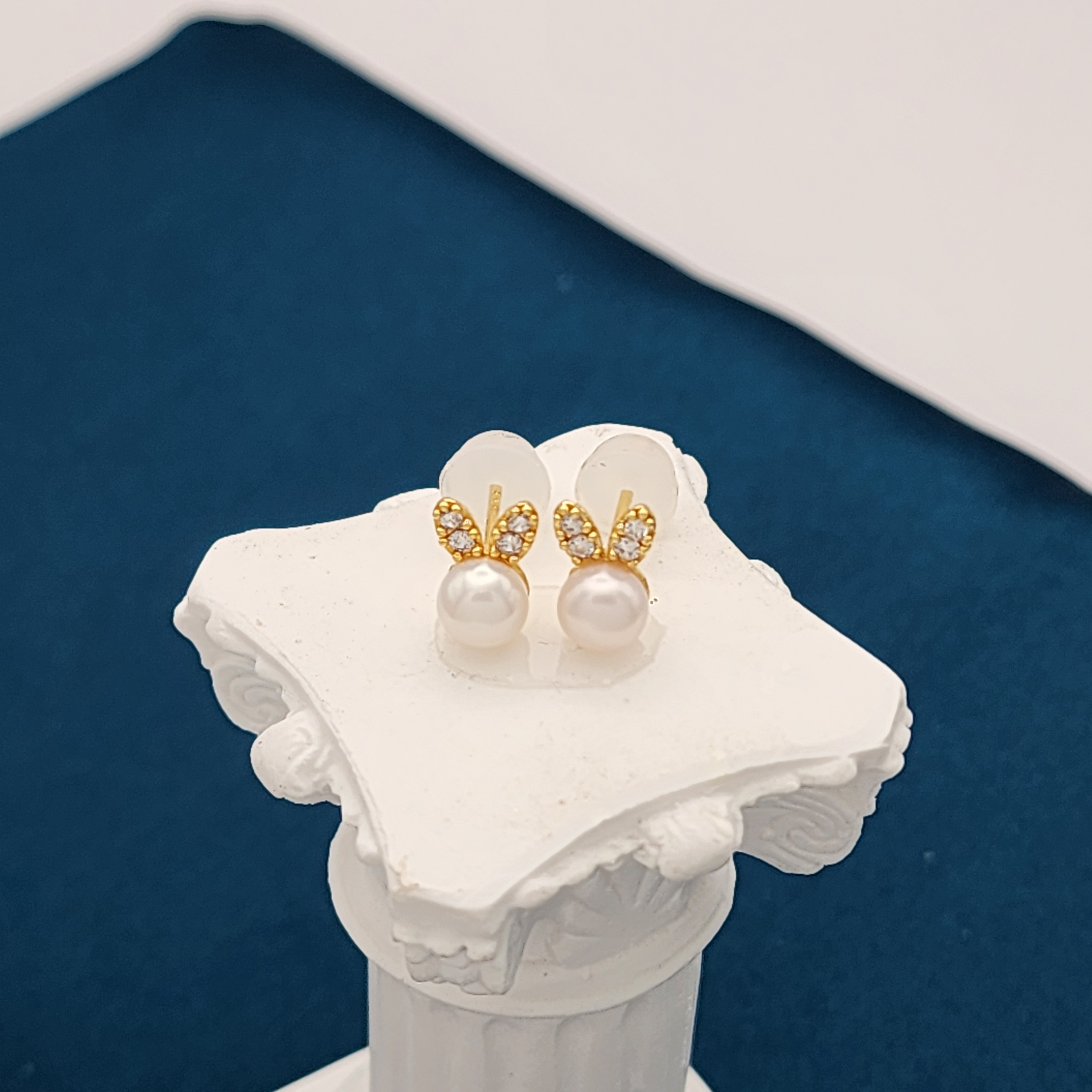 베라 바니 925실버 귀여운 토끼 담수진주 귀걸이 실리콘 뒤침