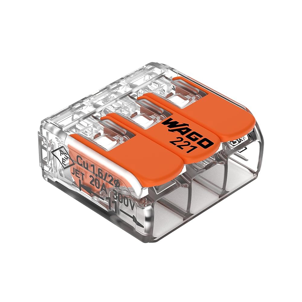 Wago 221-413 레버-너츠 3 도체 콤팩트 커넥터 50 PK - 상품 이미지