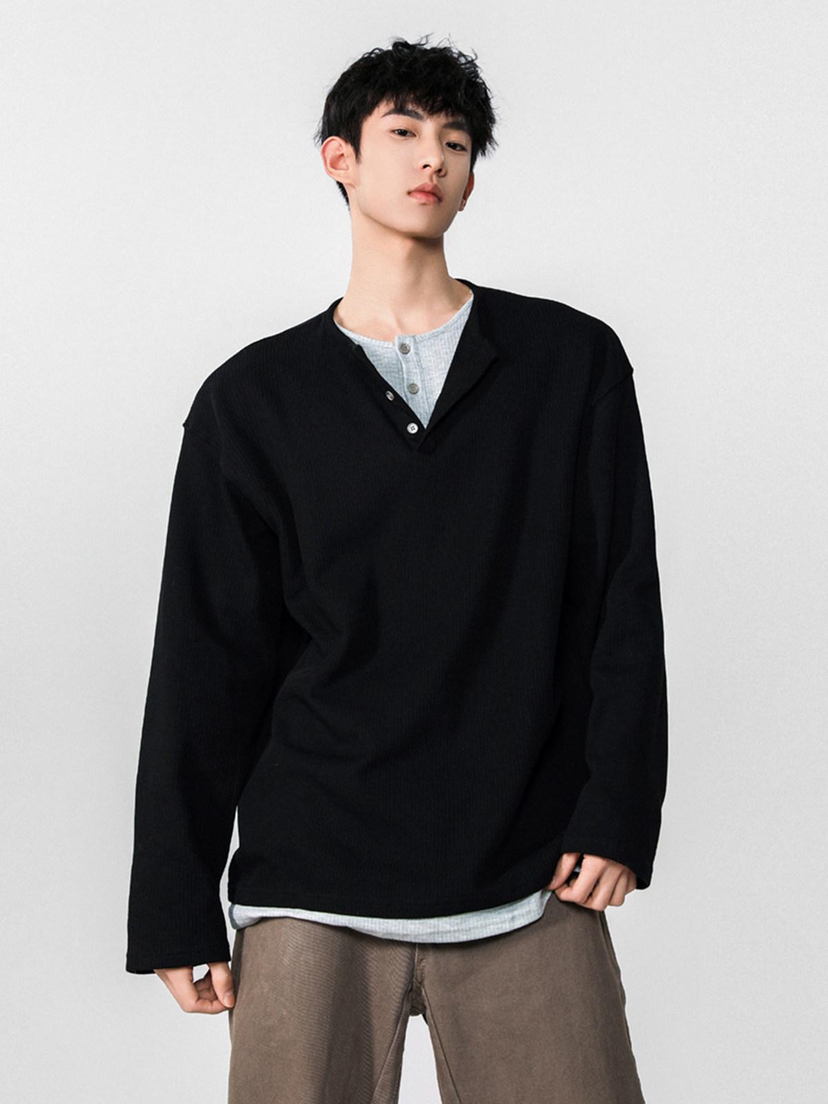 모범택시 이제훈 티셔츠 긴팔 헨리넥 - 상세 이미지 4
