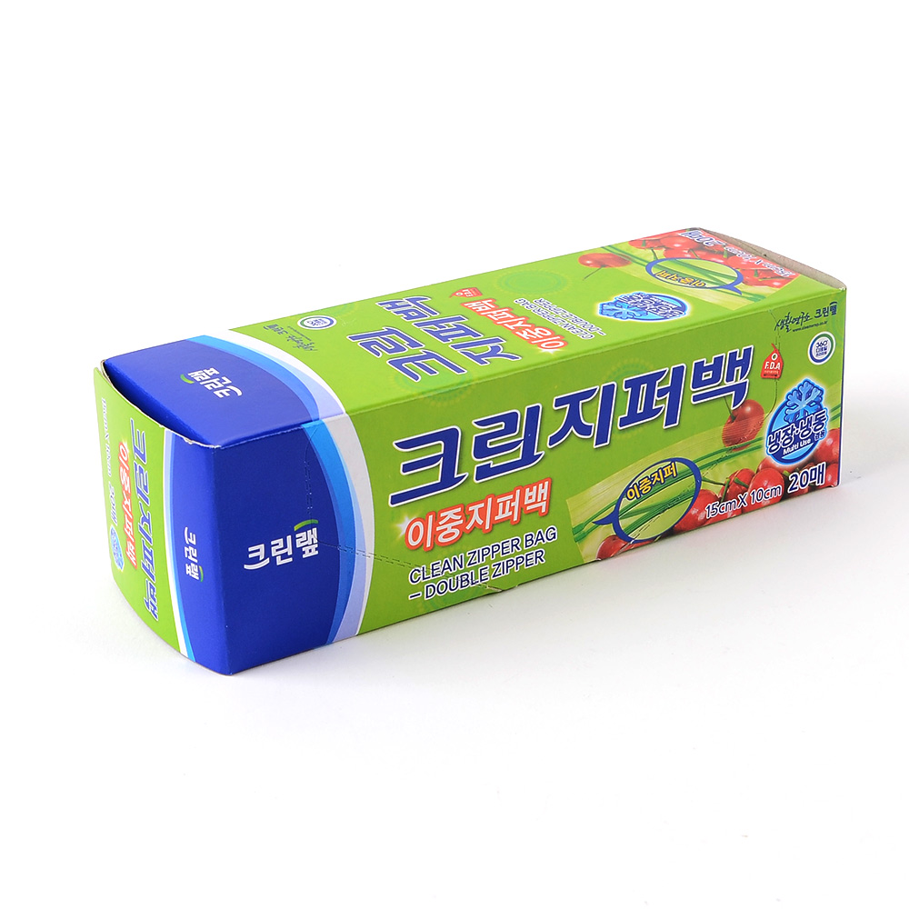 1X4개 15x 10 cm 크린 크린랩 이중 지퍼백 20 매 크린롤백 z4161 위생백 - 메인 이미지