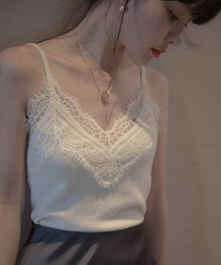 이너웨어 레이어드 나시 레이스 끈조절 빅사이즈 - 메인 이미지