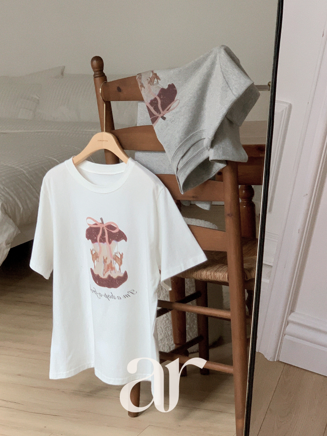 프린팅 기모 반팔 티셔츠 ts4816 - 상세 이미지 3