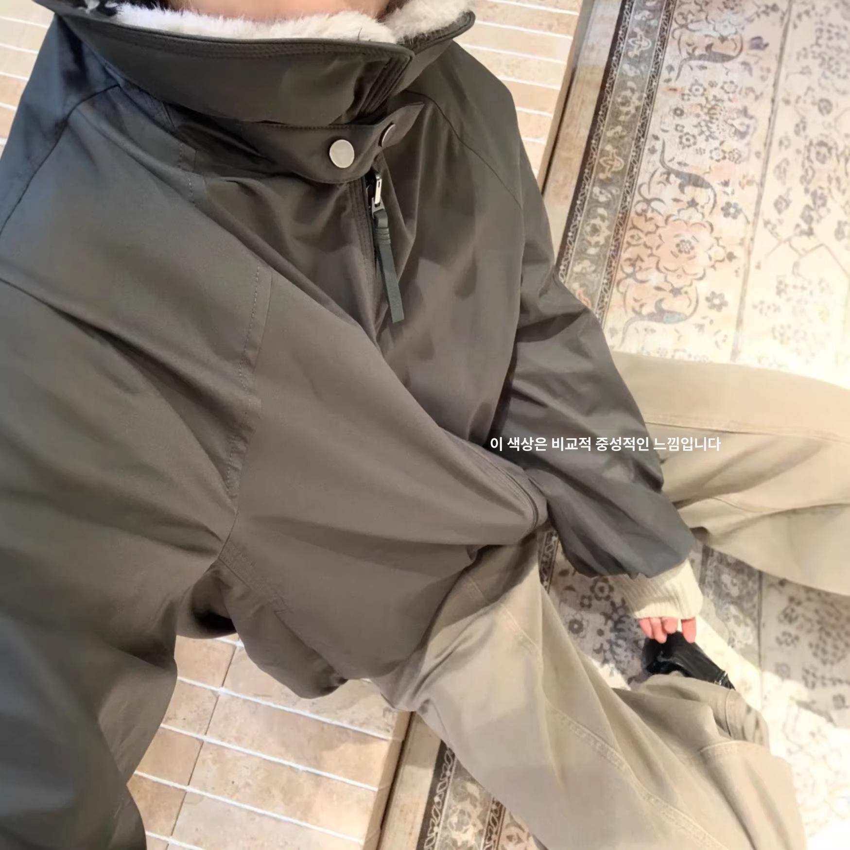 레트로 릴렉스 루즈핏 리버시블 플러시 스타일 - 상세 이미지 3
