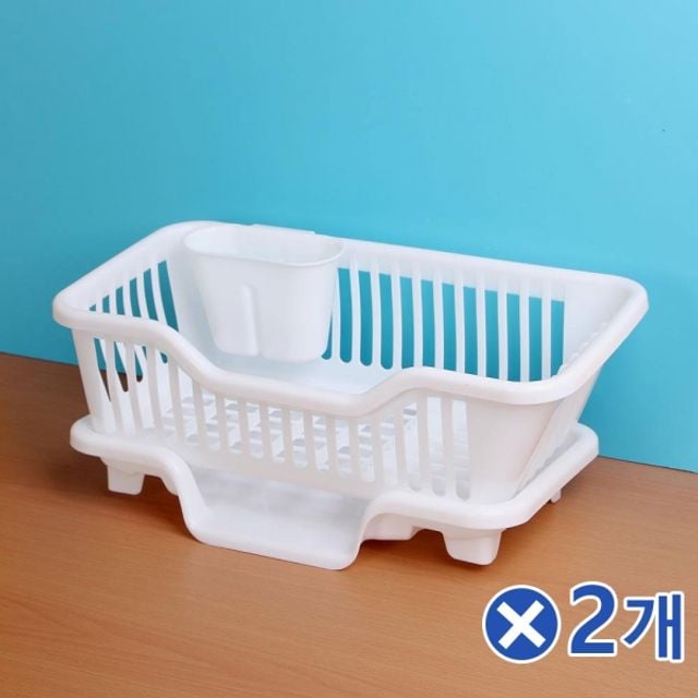 경사구조 물빠짐 식기건조대-소x2개 싱크대식기건조대 - 상품 이미지