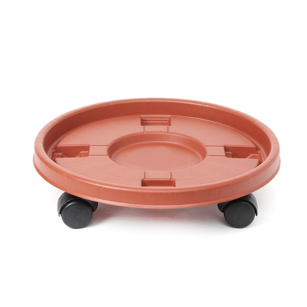 원형 이동식 화분 받침대( 40 cm) 바퀴 달린 DT 1309224 화분대 선반 - 상품 이미지