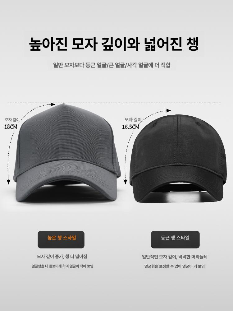 뒤가막힌 볼캡 빅사이즈 뒤로쓰는모자 무지 야구모자 - 상세 이미지 3