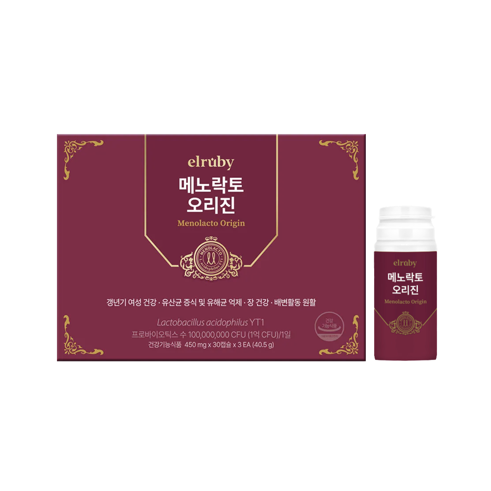 메노락토 갱년기유산균YT1 엘루비 오리진 450mg 30캡슐, 3개 - 상품 이미지